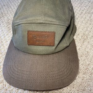 Brixton Army Green cap with Leather accents